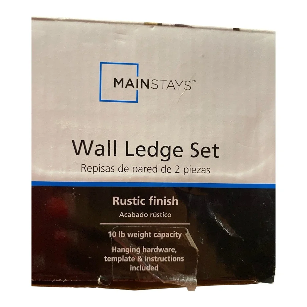 Mainstays 2 Pc Wall Ledge Shelf Set Rustic Finish 15